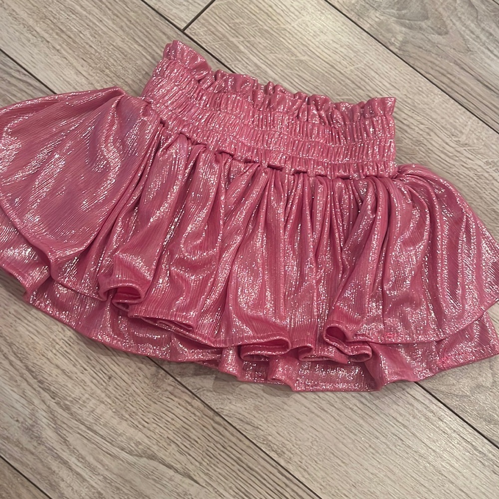 Metallic pink skort